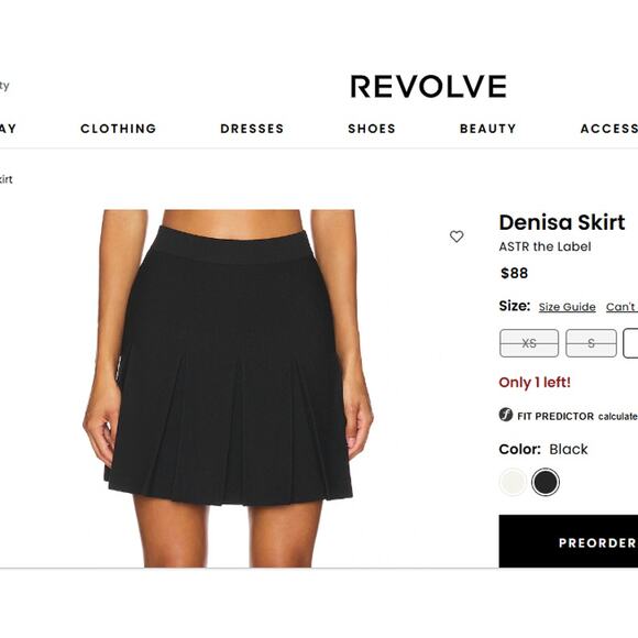 NEW Revolve ASTR The Label Denisa Pleated Skirt Size XL Mini Stretch Academia - Picture 2 of 13